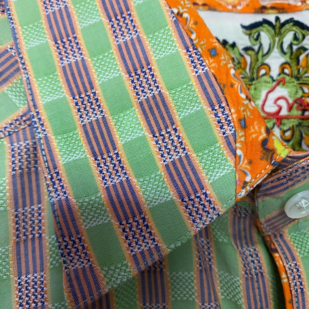 Robert Graham Vibrant Orange Patterned Shirt - image 7